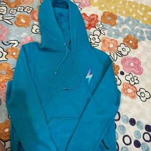 teal rainbow lightning bolt hoodie from aviator nation size extra small